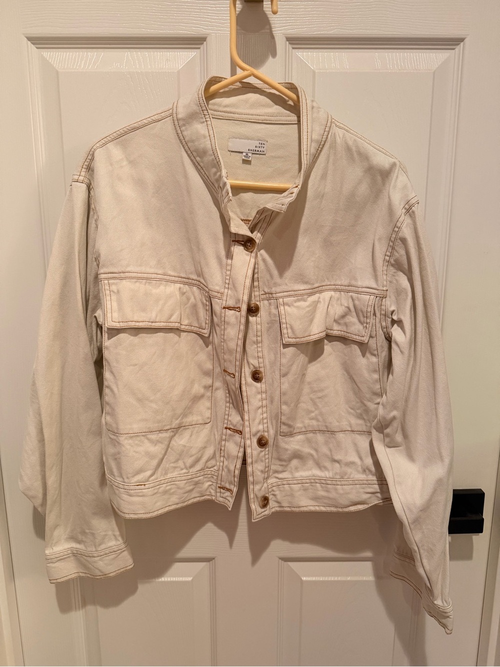 Ten Sixty Sherman Cream Button-Front Jean Jacket